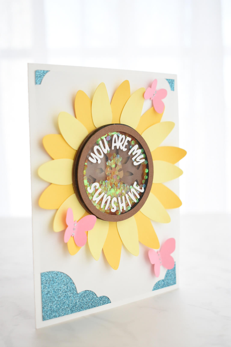 Layered Flower Shaker Card with Cricut