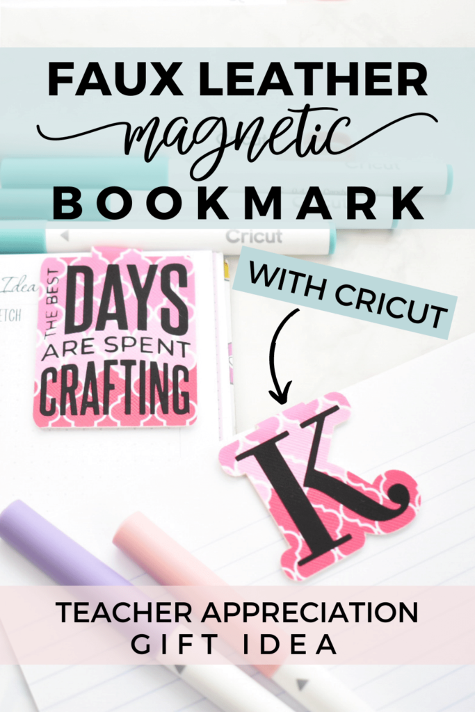 DIY magnetic faux leather bookmark with Cricut