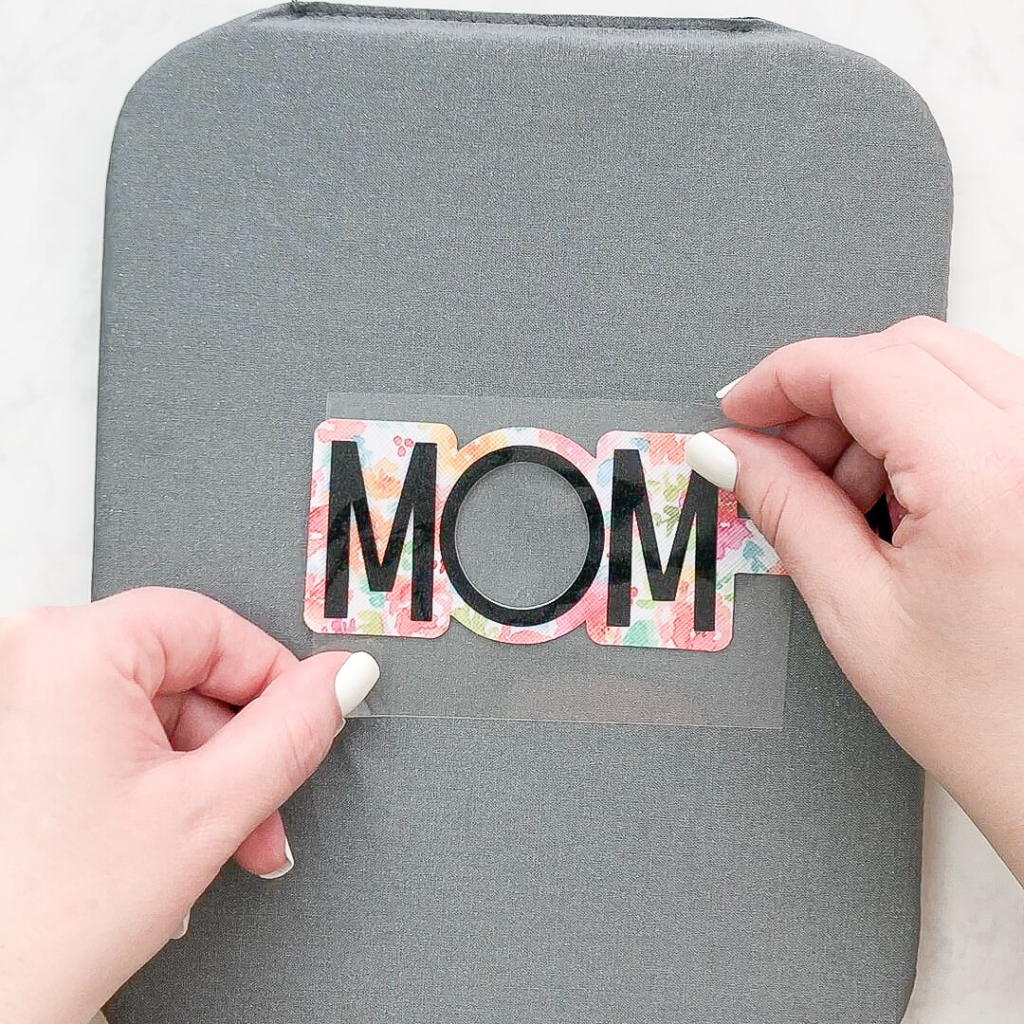 leather MOM picture keychain with Cricut
