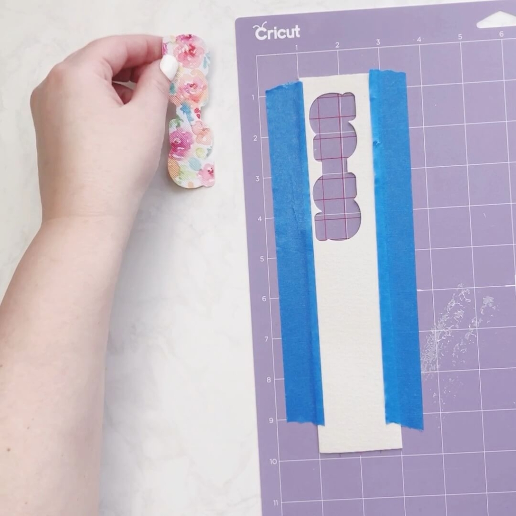 Faux Leather bookmark - carefully remove faux leather from Cricut Mat