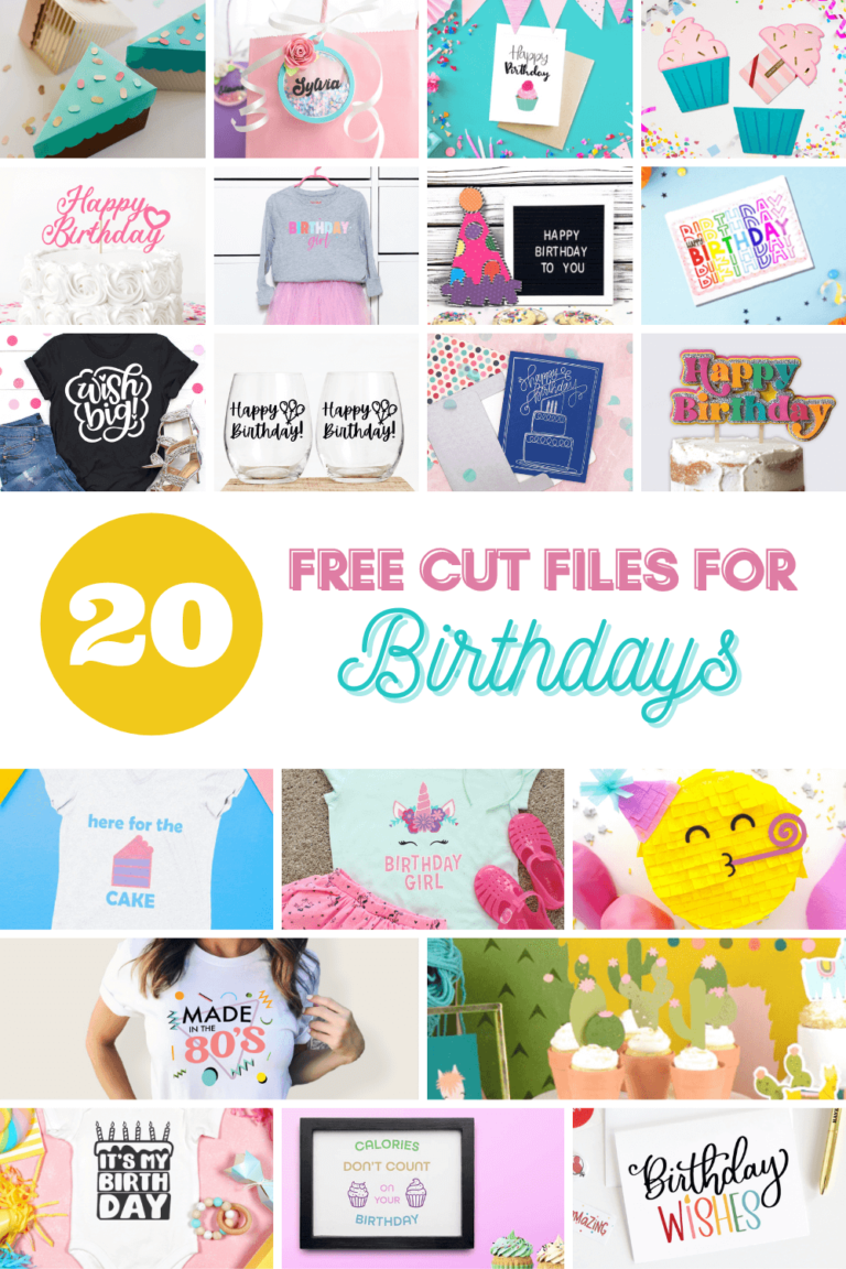 20 Free Cut Files for Birthdays