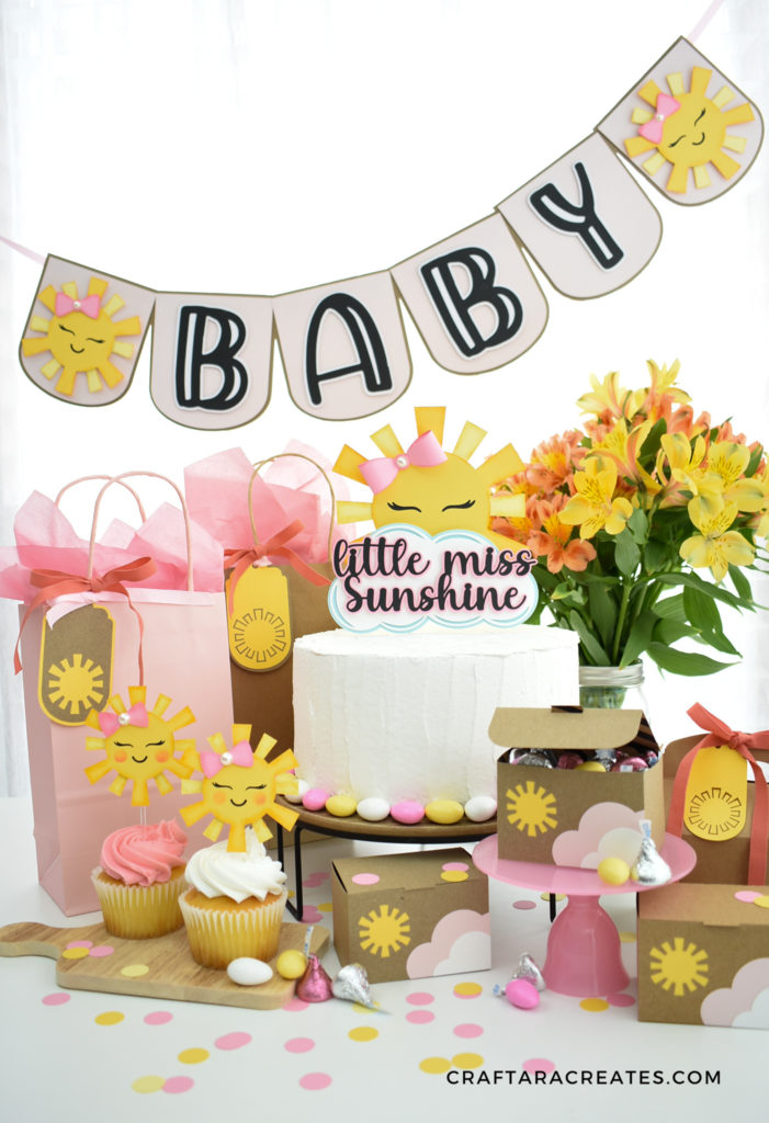 DIY Sunshine Party for a baby shower: Little Miss Sunshine cake topper