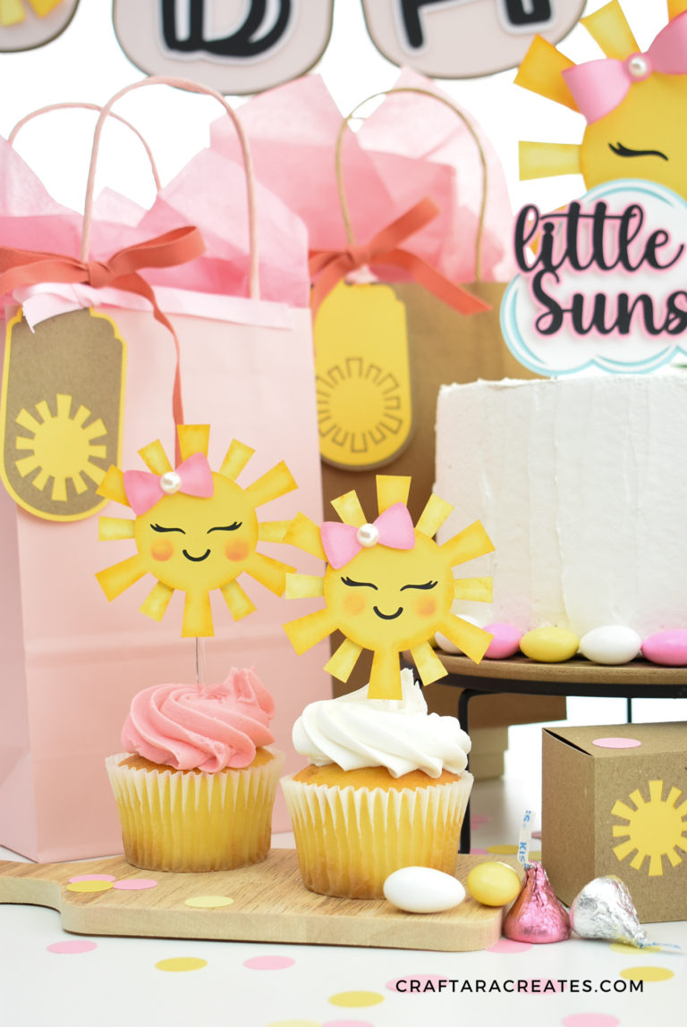 DIY Sunshine Cupcake Topper with Cricut | Free SVG