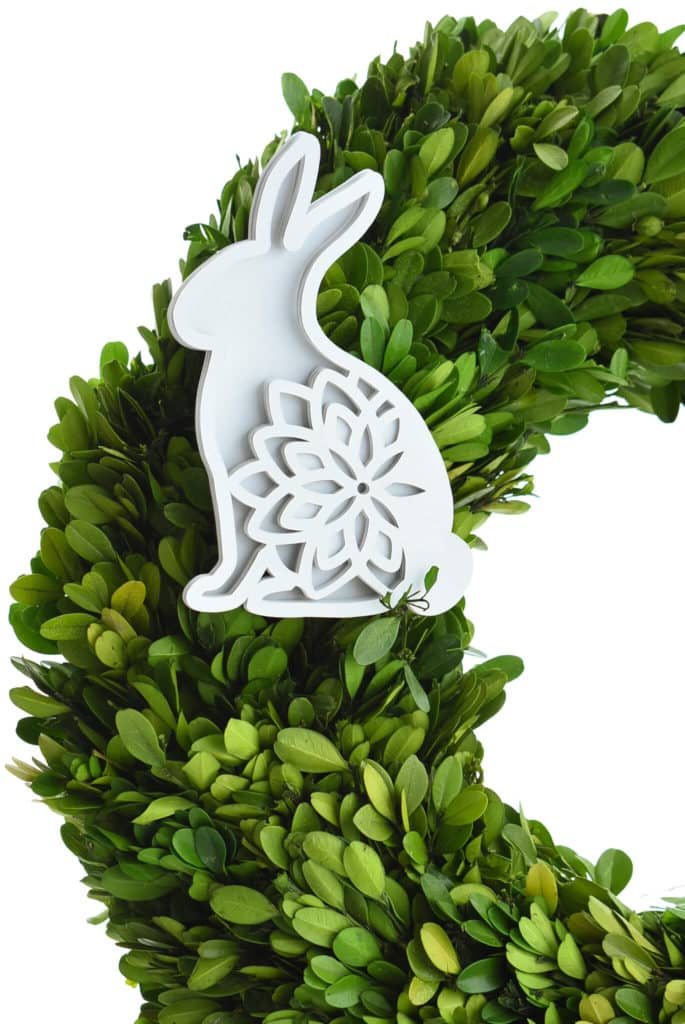 Cricut Layered Paper Craft - Floral bunny on Wreath