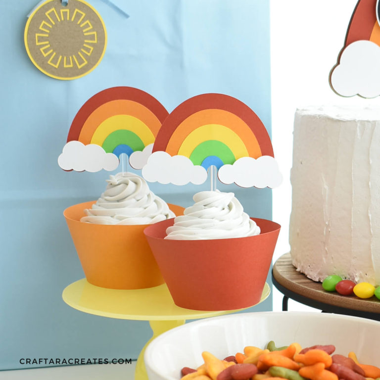 DIY Rainbow Party - Cupcake Topper
