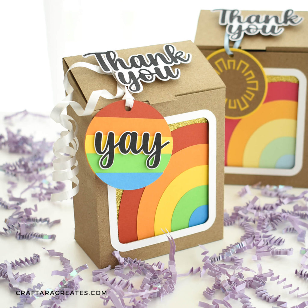 Thank You Rainbow Favor Box with YAY gift tag