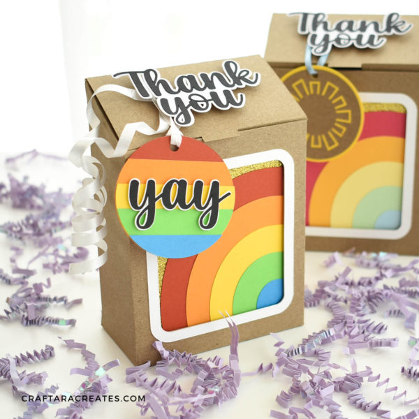 Thank You Rainbow Favor Box with YAY gift tag