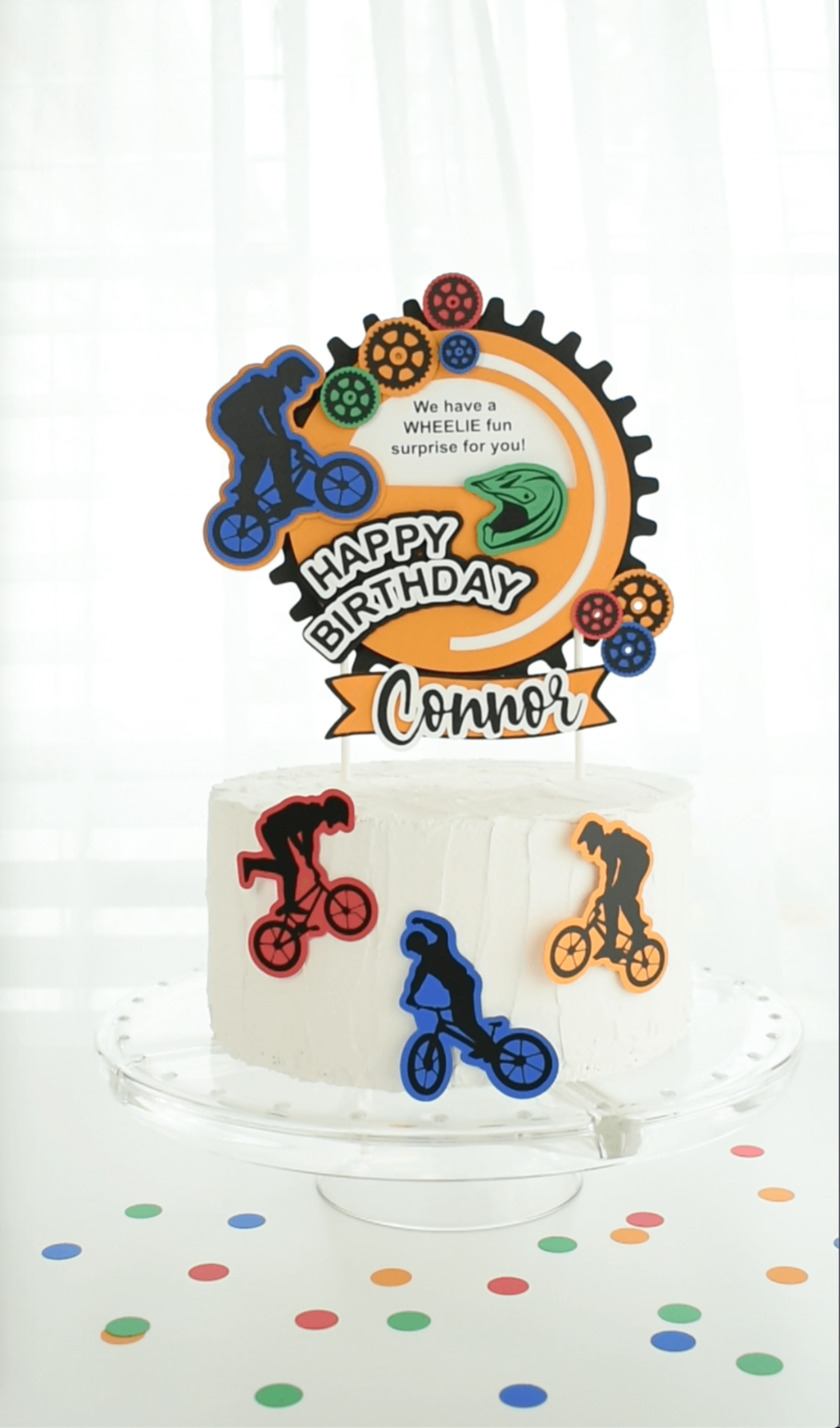 Happy Birthday Connor BMX bike Cake Topper