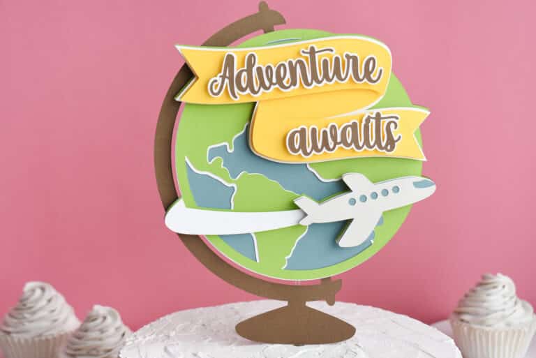 Adventure Awaits Cake Topper with Cricut | FREE SVG