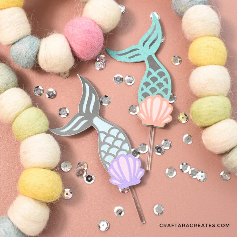 Mermaid Tail Cupcake Topper with Cricut | FREE SVG