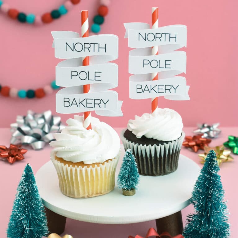 Easy Christmas Cupcake Topper Tutorial with Cricut