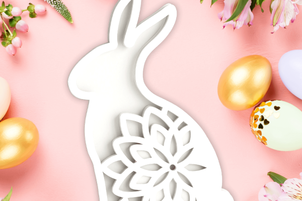 Cricut Layered Paper Craft - Floral bunny